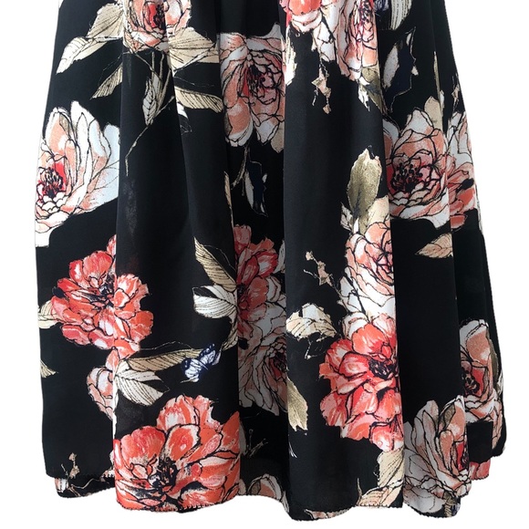 SANCTUARY Spring Fling Black Blossom Floral V-Neck Racerback Mini Sundress SizeS - Picture 7 of 15